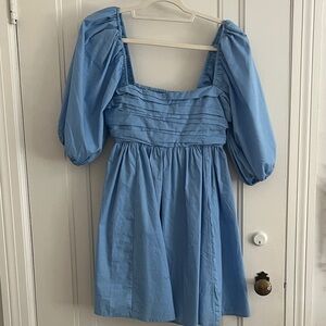 Abercrombie & Fitch Light Blue Puff Sleeve Dress